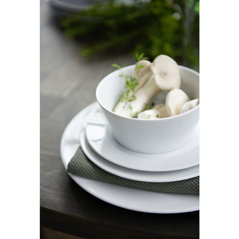 Eventail Tallerken, flat med fane