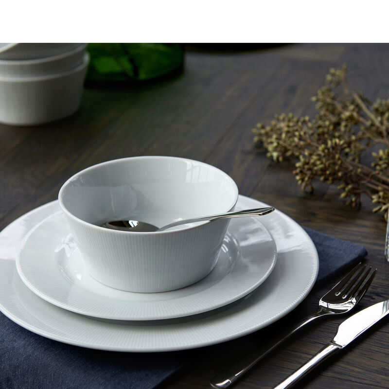 Eventail Tallerken, flat med fane