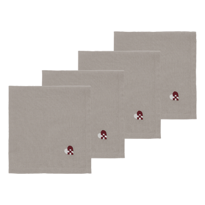 Christmas Hearts Embroidery Tygservetter 4 st