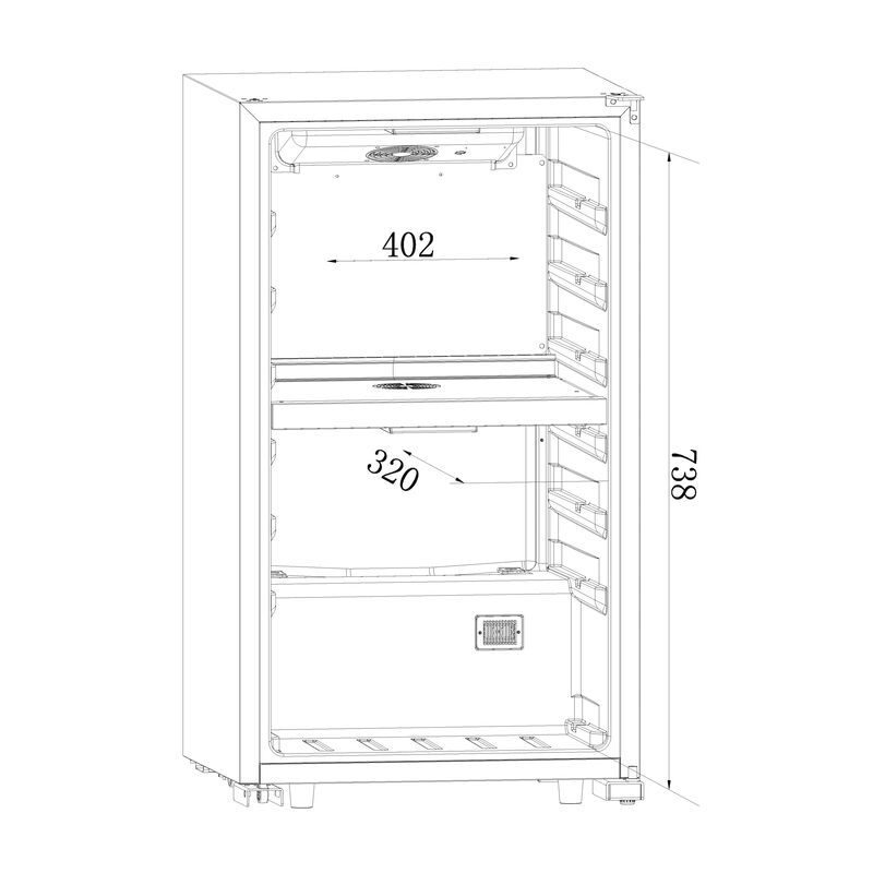 Vink&oslash;leskab med 2 zoner