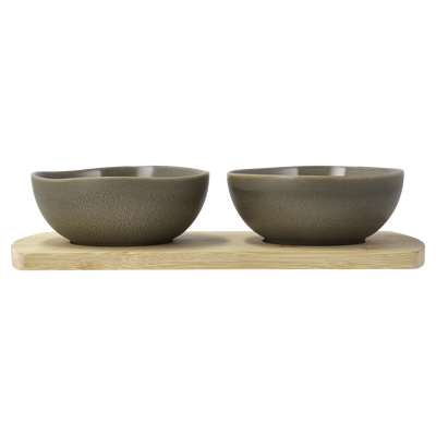 Shoku Bambubricka med 2 sk&aring;lar