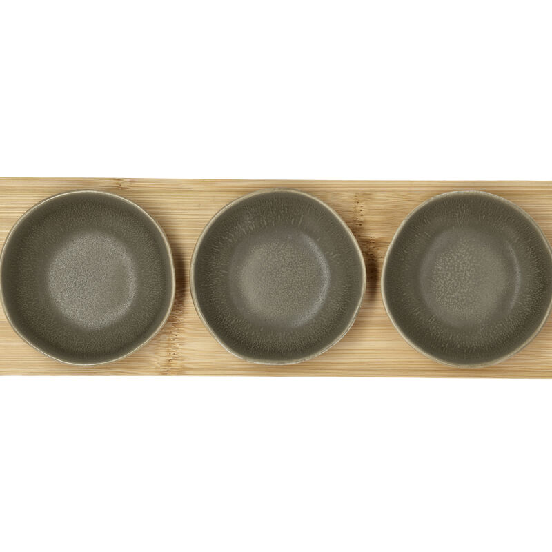 Shoku Bamboo tray with 3 bowls