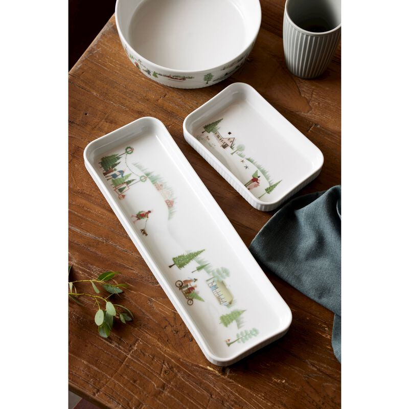 Vinter Plissé Fat rektangulært