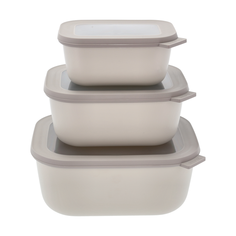 Cirqula hög Rekt. skålset m lock 3 st