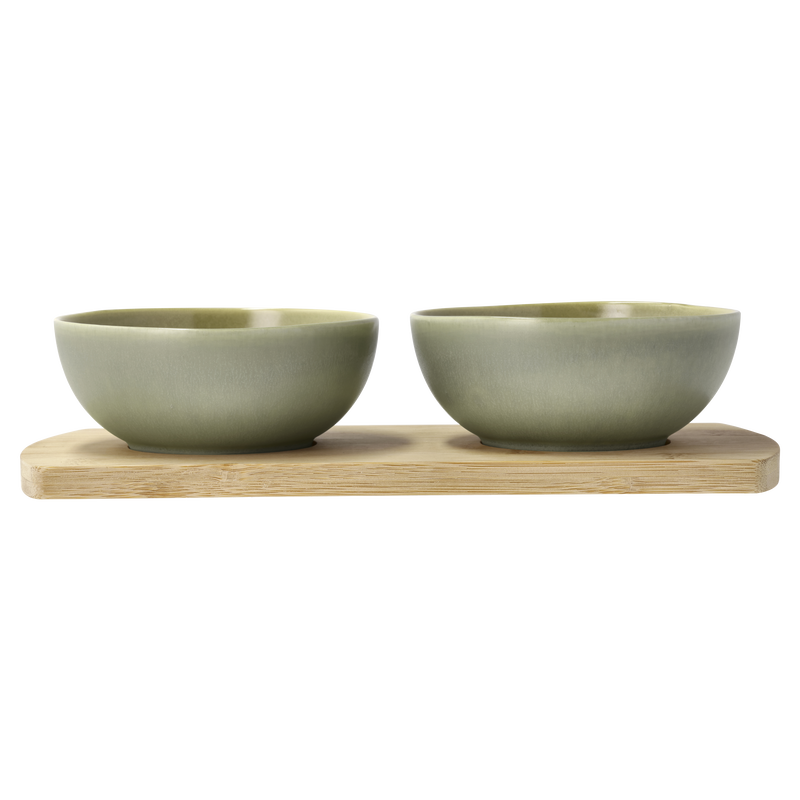 Shoku Bamboo tray with 2 bowls
