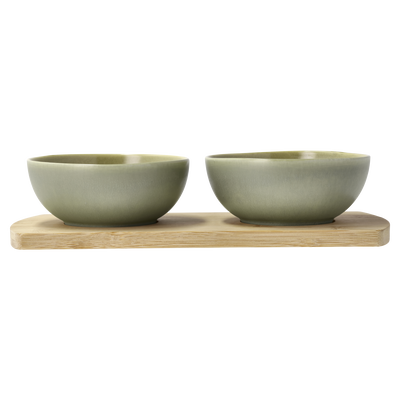 Shoku Bamboo tray with 2 bowls