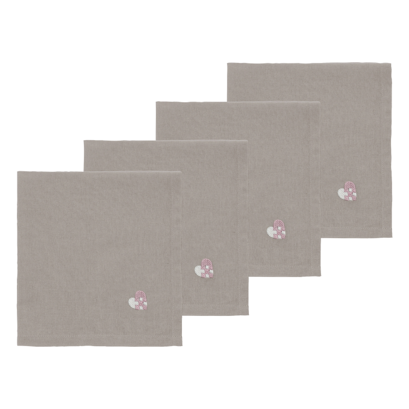 Christmas Hearts Embroidery T&oslash;yservietter 4 stk.