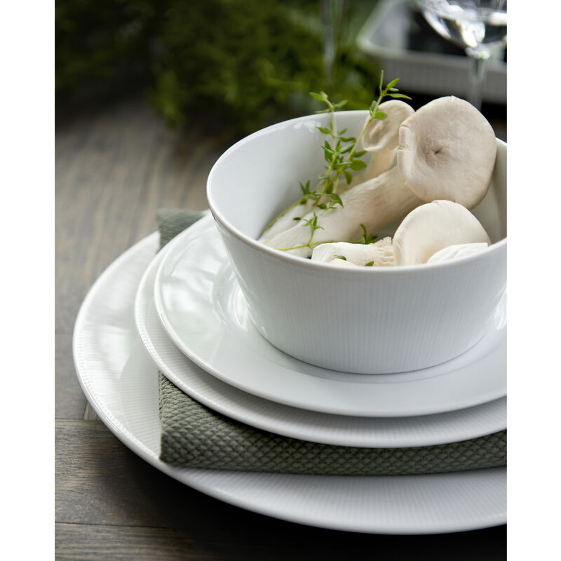 Eventail Tallerken, flat med fane