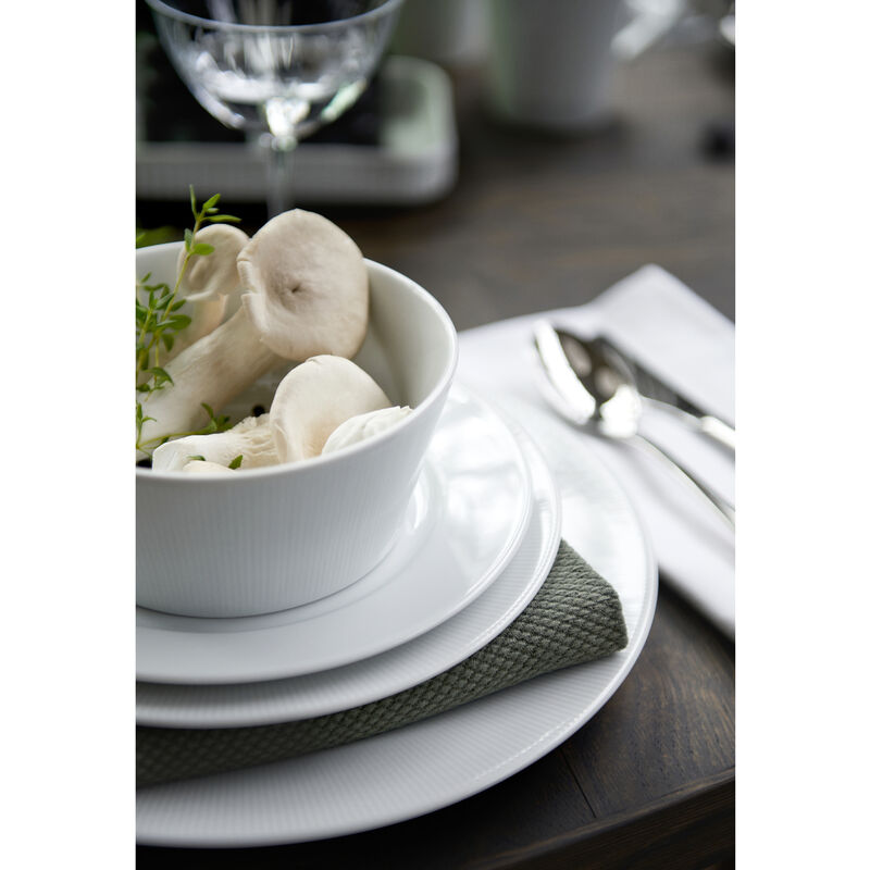 Eventail Tallerken, flat med fane