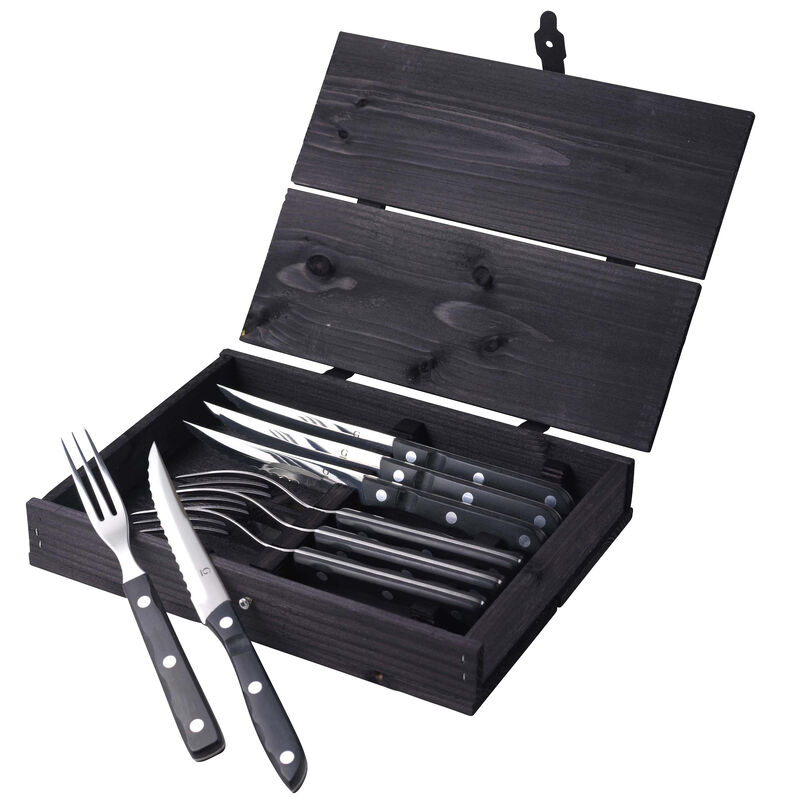 Old Farmer Black Couverts &agrave; steak 8 pieces