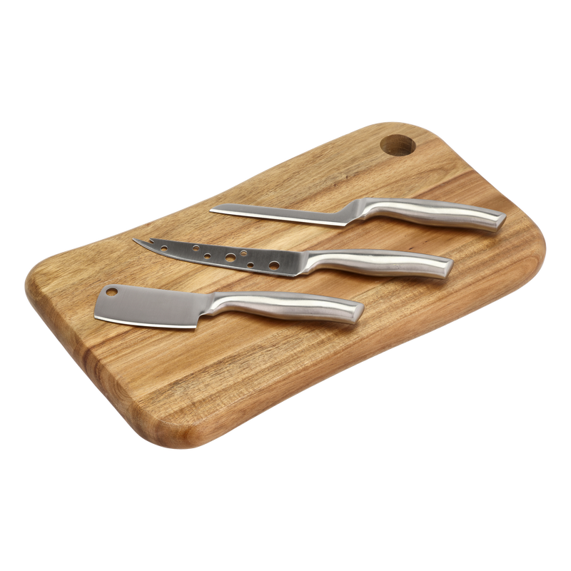 Ostebrett med tre kniver Ostebrett med tre kniver