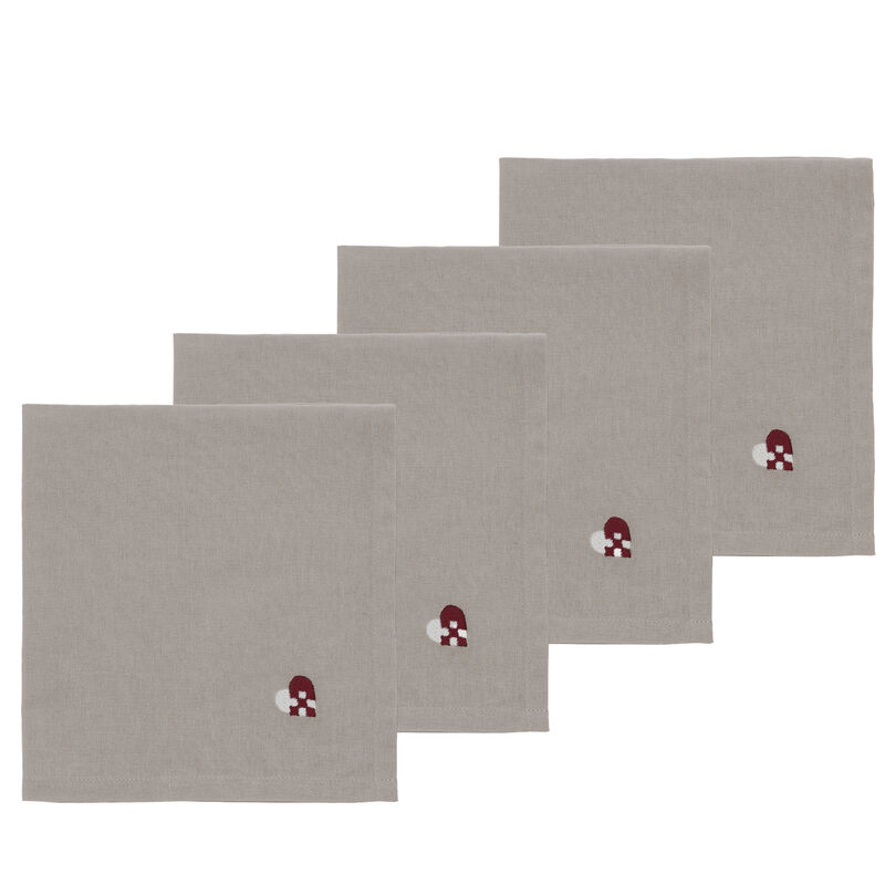 Christmas Hearts Embroidery Napkins 4 pcs Christmas Hearts Embroidery Napkins 4 pcs