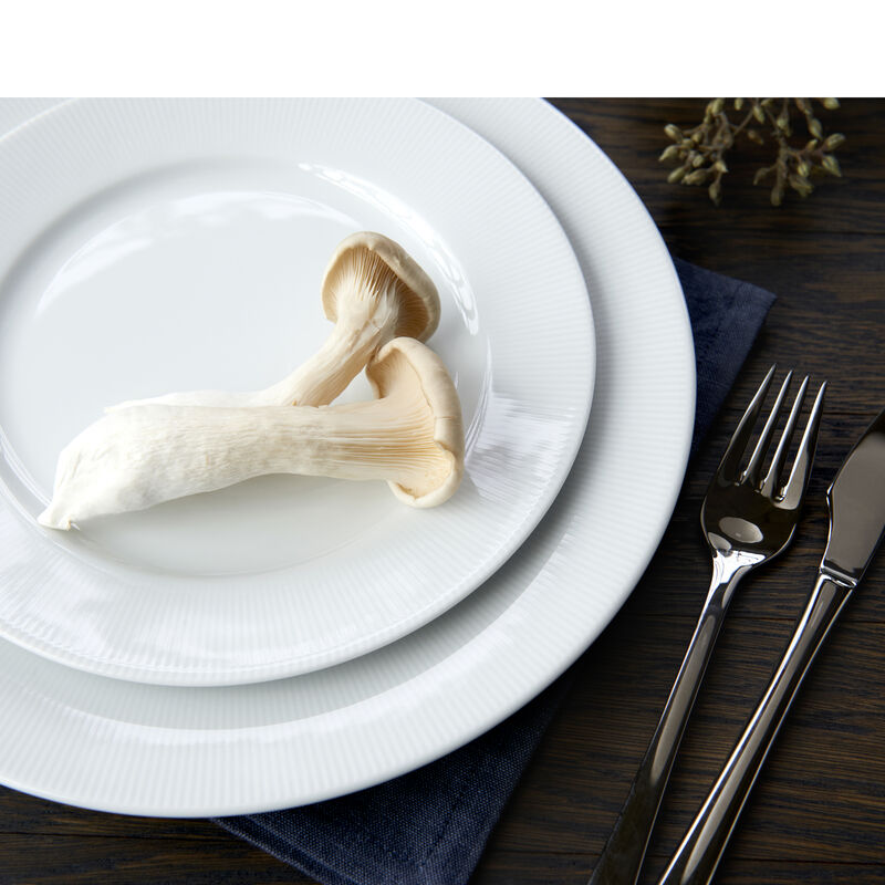 Eventail Tallerken, flat med fane