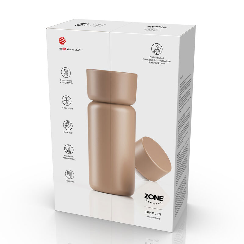 Singles Thermo mug with two lids