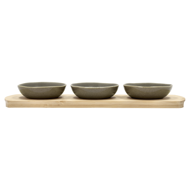 Shoku Bamboo tray with 3 bowls