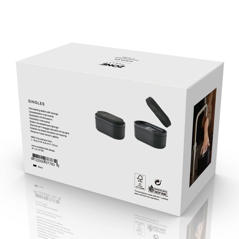 Singles Dishwashing station w. sponge 3 parts