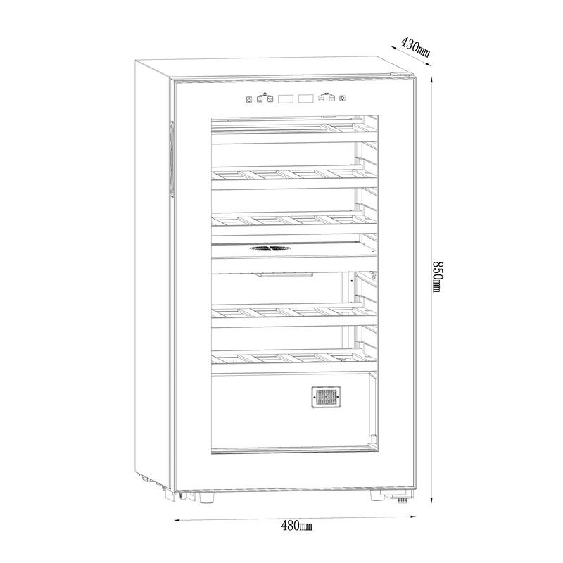 Vink&oslash;leskab med 2 zoner