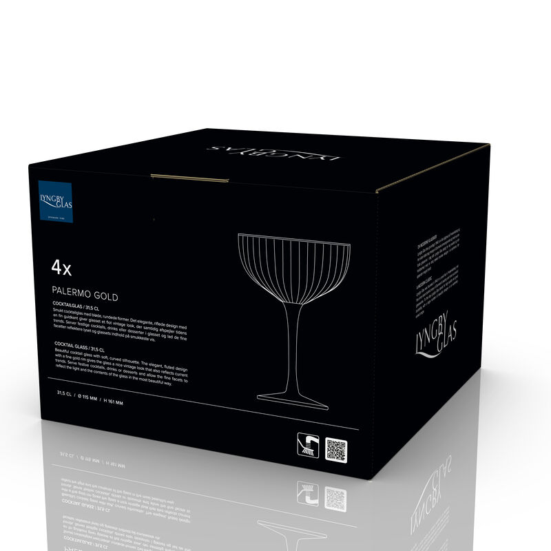 Palermo Gold Cocktailglas 4 stk. Palermo Gold Cocktailglas 4 stk.