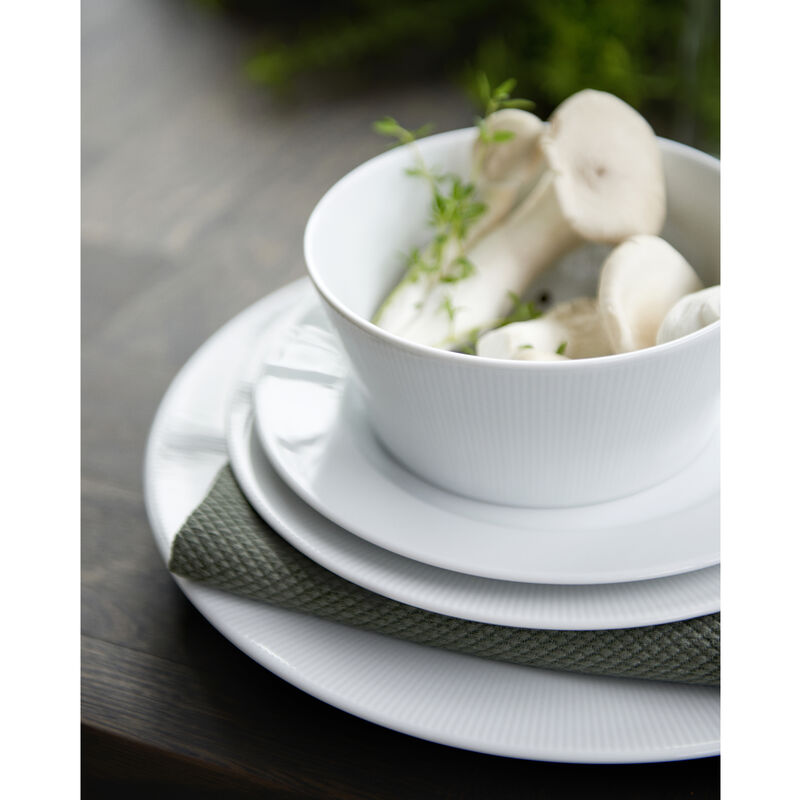 Eventail Tallerken, flat med fane