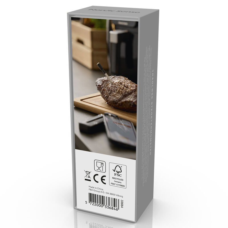 Tr&aring;dl&oslash;st steketermometer