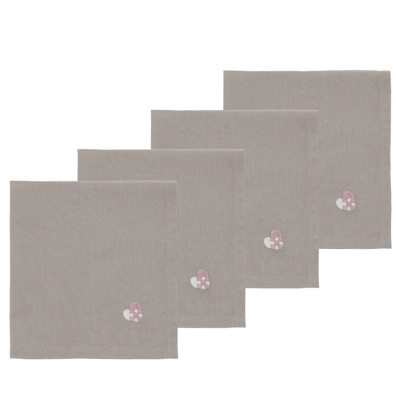 Christmas Hearts Embroidery T&oslash;yservietter 4 stk.