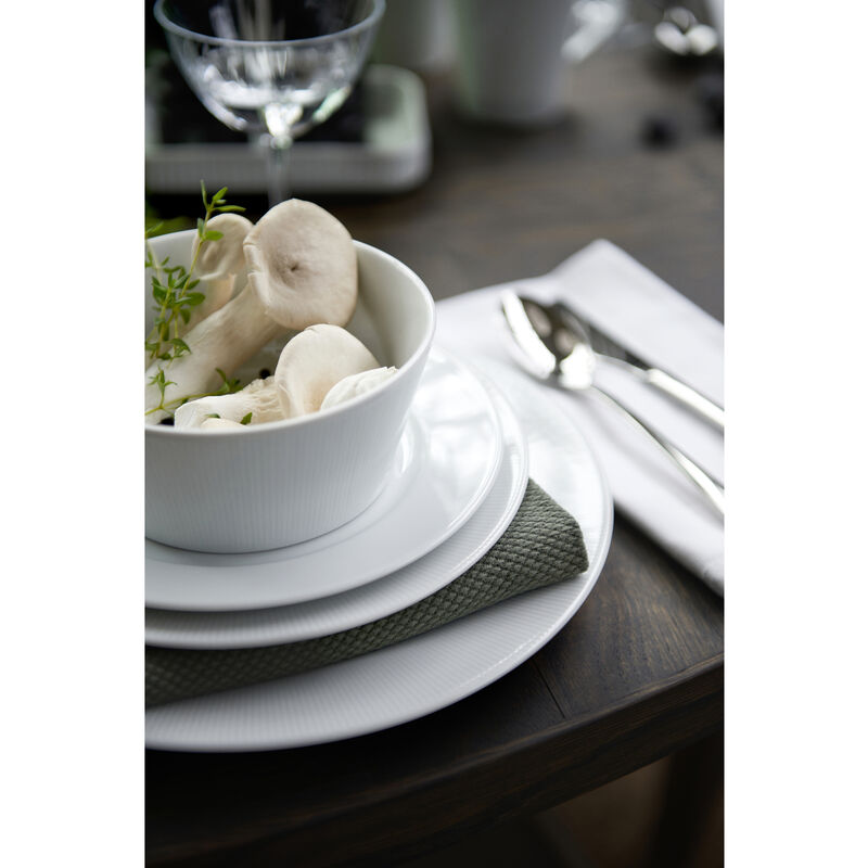 Eventail Tallerken, flat med fane