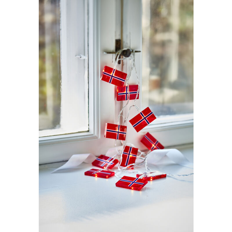 LED string lights Norweg flags