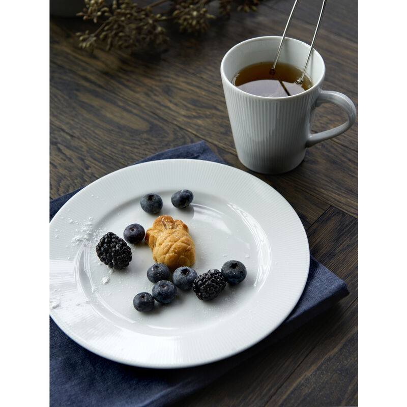 Eventail Tallerken, flat med fane