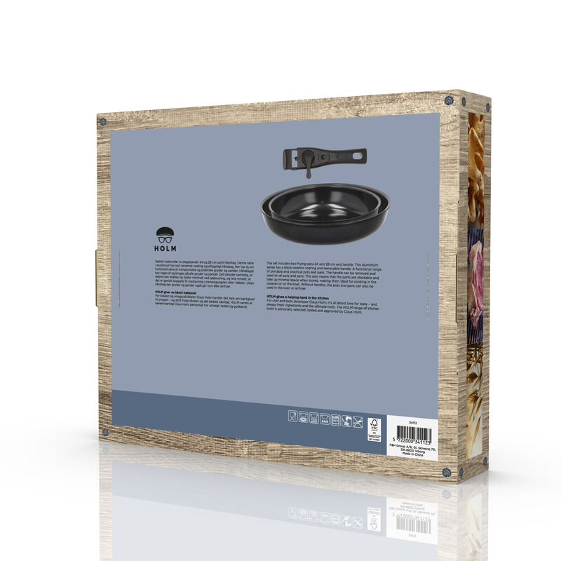 Stekpanneset avtagbart handtag