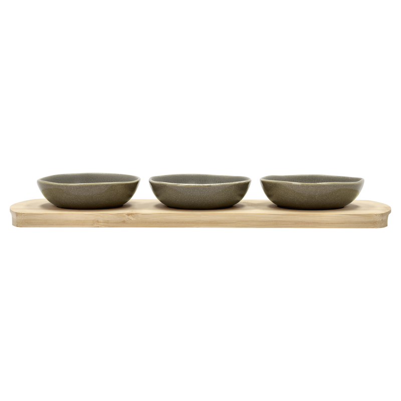 Shoku Bamboo tray with 3 bowls
