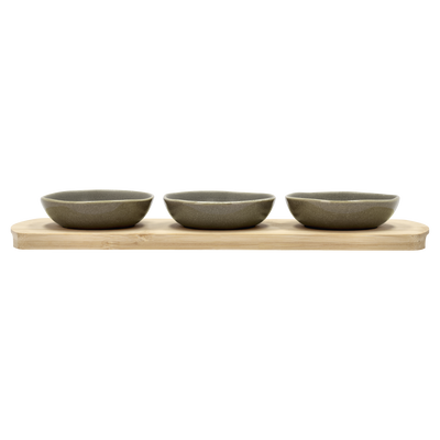 Shoku Bamboo tray with 3 bowls