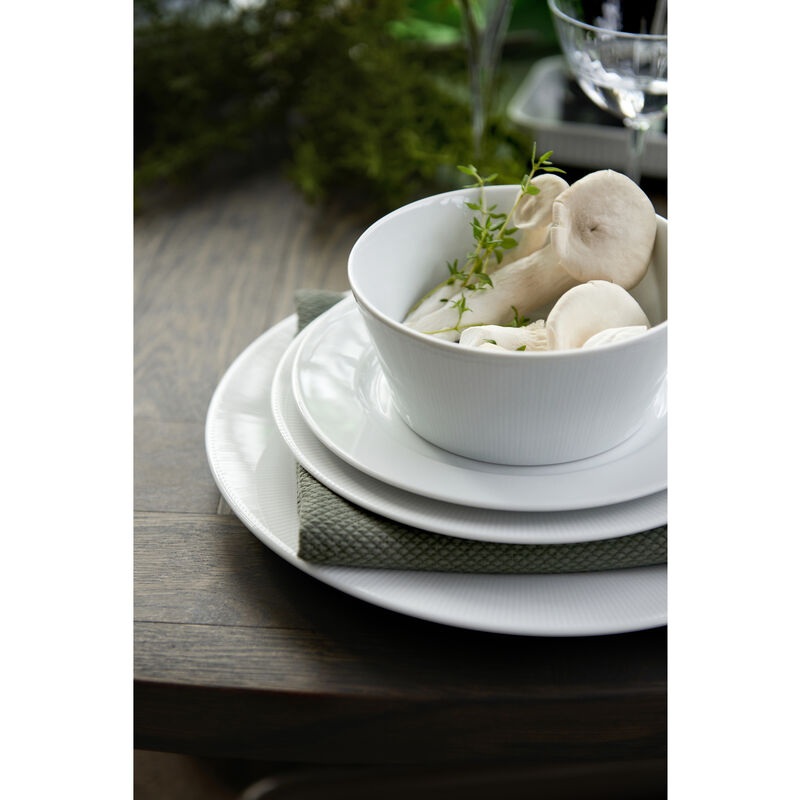 Eventail Tallerken, flat med fane