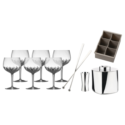 GAVE G&T-glas med v&aelig;rkt&oslash;jer