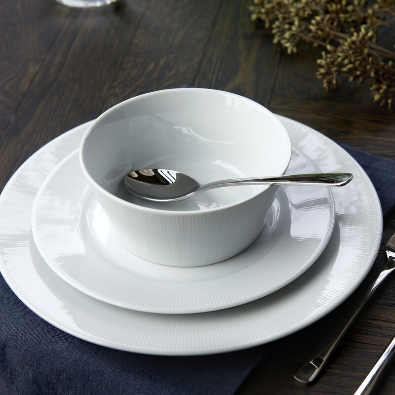 Eventail Tallerken, flat med fane