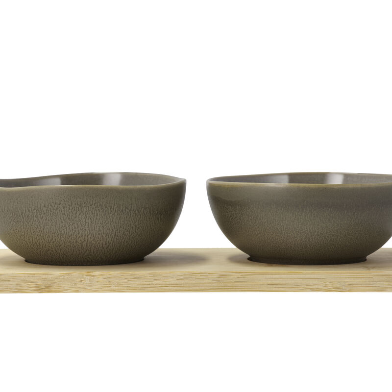 Shoku Bambubricka med 2 sk&aring;lar