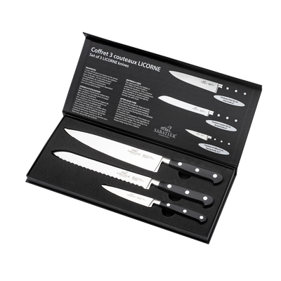 Licorne Knivs&aelig;t med br&oslash;dkniv 3 dele
