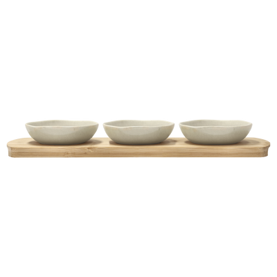 Shoku Bamboo tray with 3 bowls