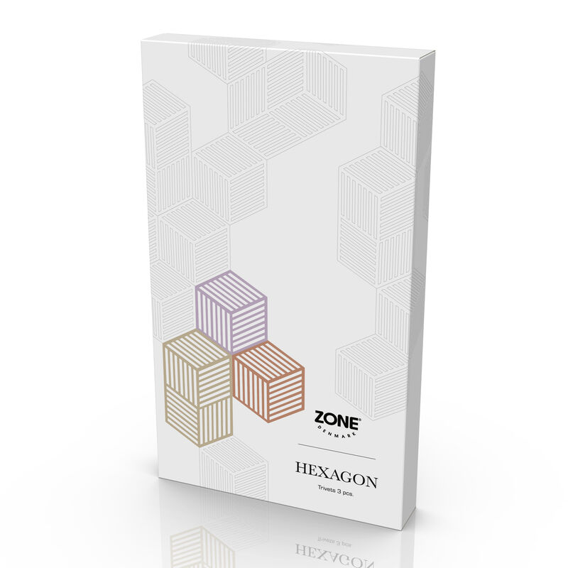 Hexagon Dessous-de-plat 3 pces