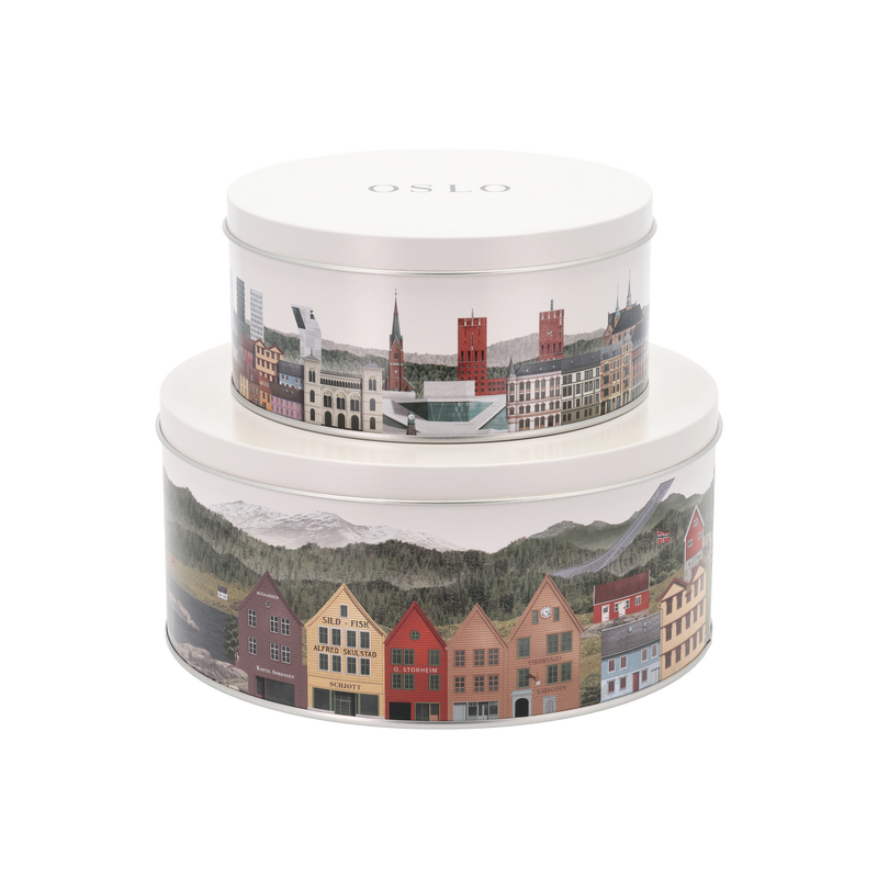 Norge/Oslo Kagedåsesæt 2 stk. Norge/Oslo Kagedåsesæt 2 stk.