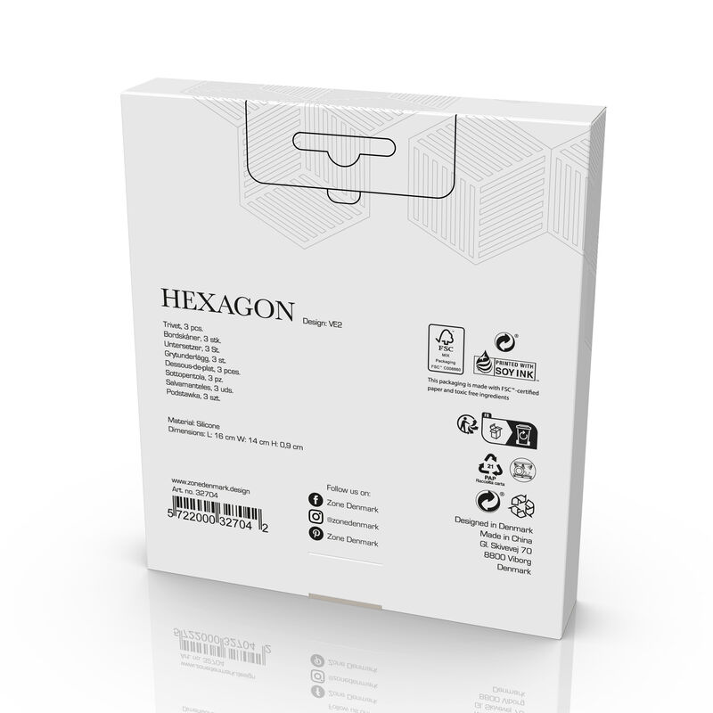Hexagon Dessous-de-plat 3 pces