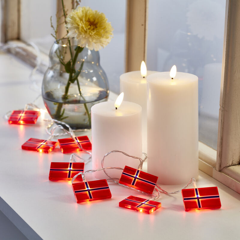 LED string lights Norweg flags