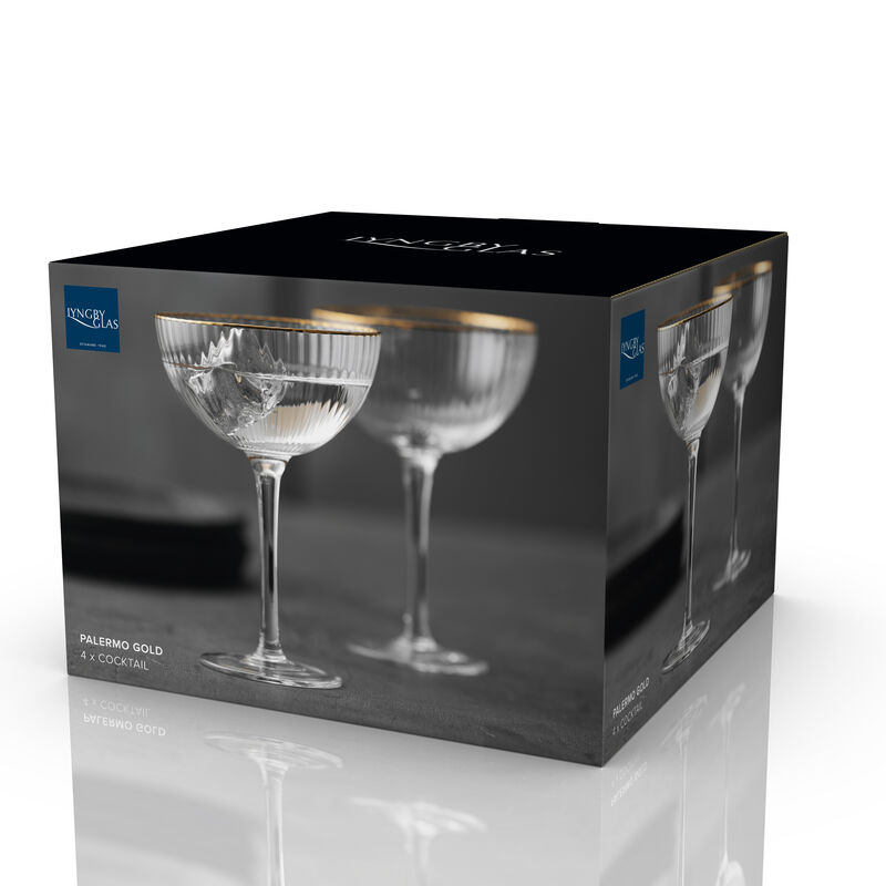 Palermo Gold Cocktailglas 4 stk. Palermo Gold Cocktailglas 4 stk.