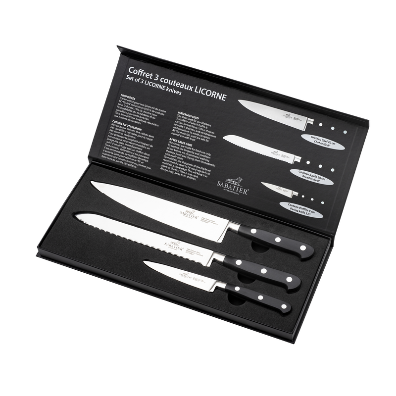 Licorne Knivsett med brødkniv 3 deler