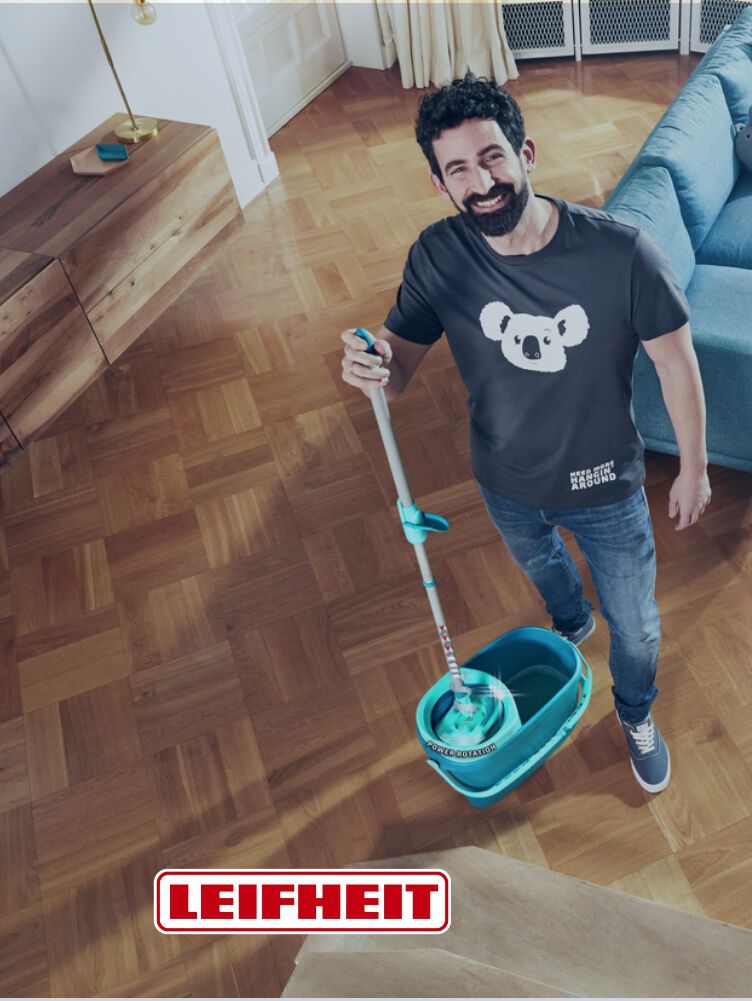 Gör våtmoppningen av golven<br> till rena barnleken