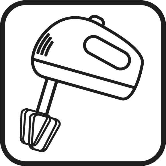 Suitable for use with a hand mixer