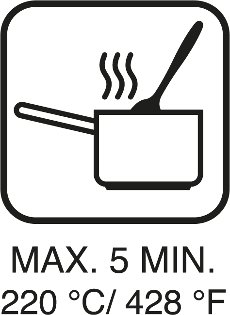 Max 220° C / 428° F i Max. 5 min.