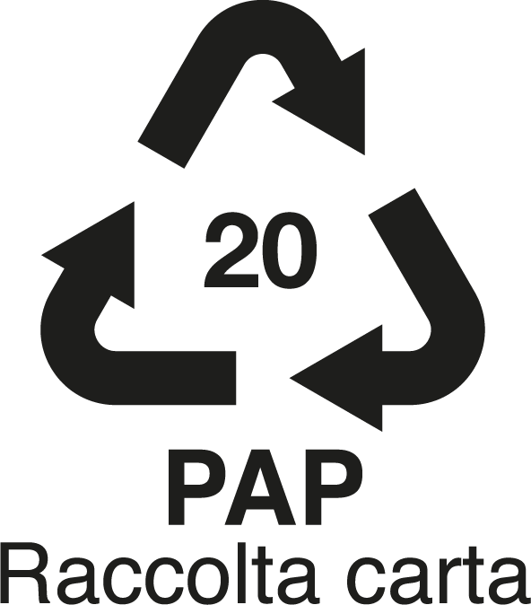 Sorteras som wellpapp/pappersförpackning + Raccolta Carta