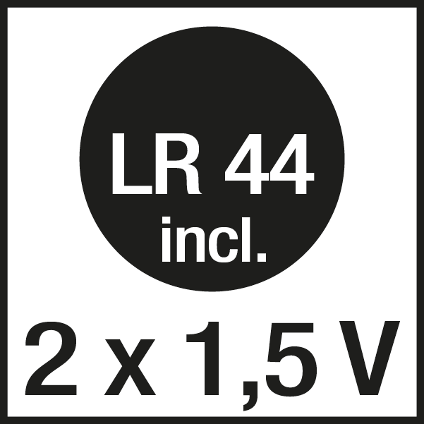 Incl. 2 x 1.5 V LR44 batterier