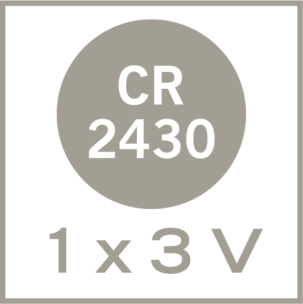 Anvender 1 x 3V CR2430 batteri