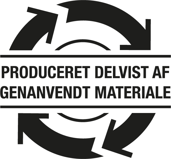Produceret delvist af genanvendt materiale